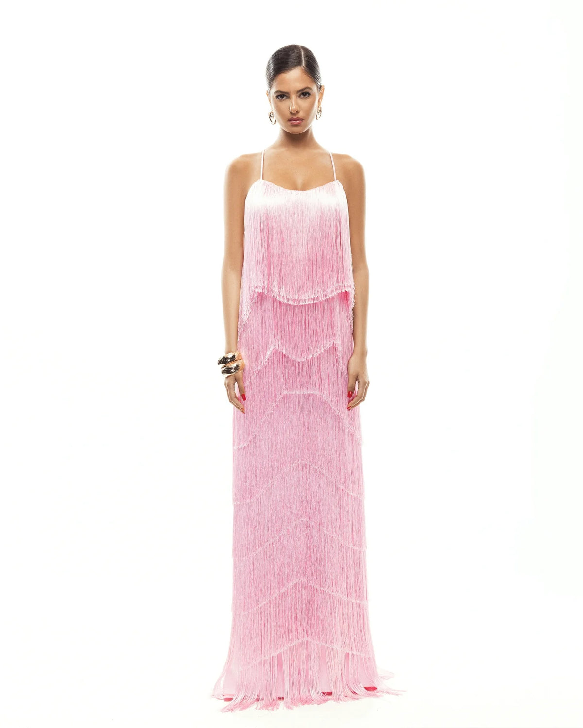 Noir Fringe Gown