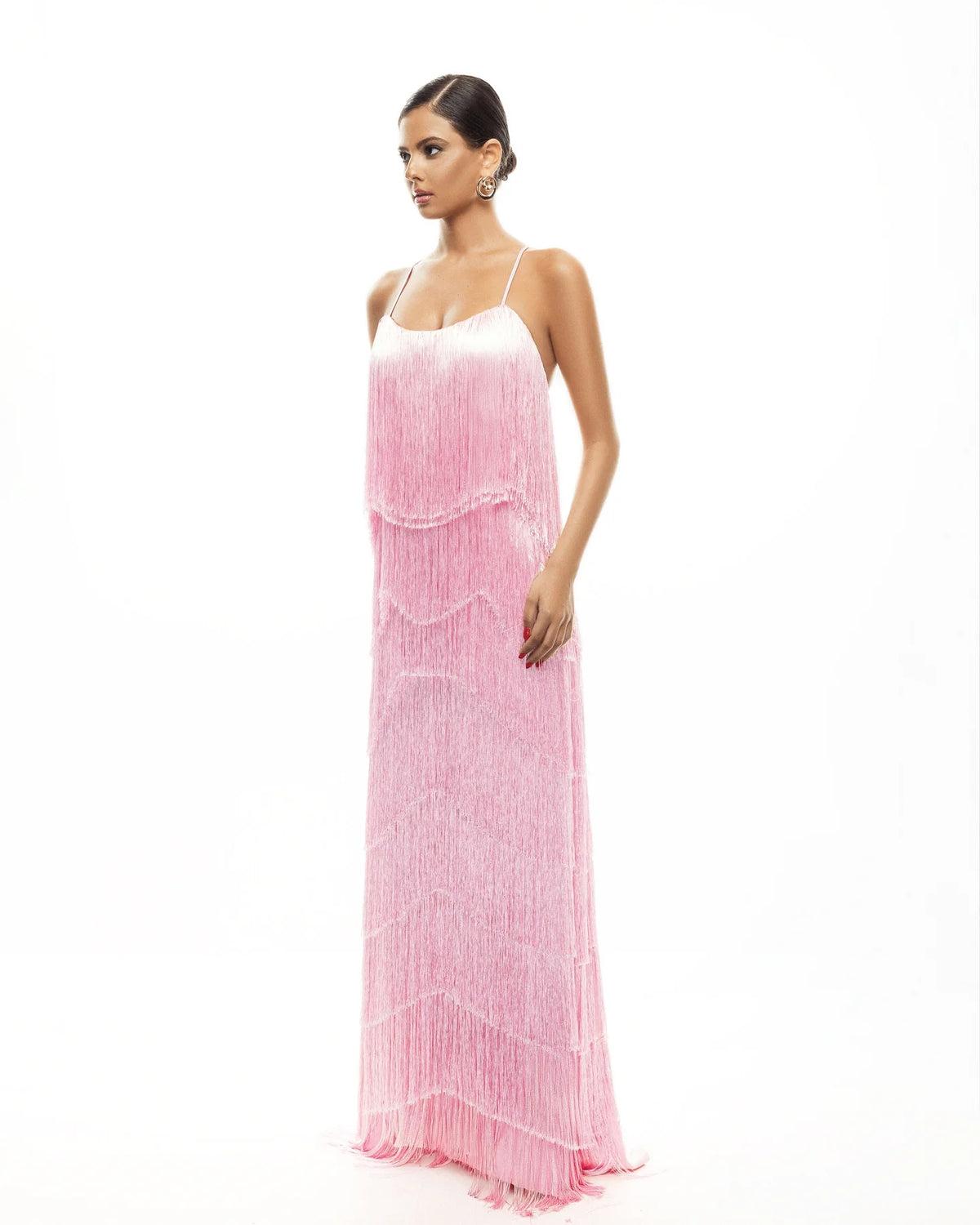 Noir Fringe Gown