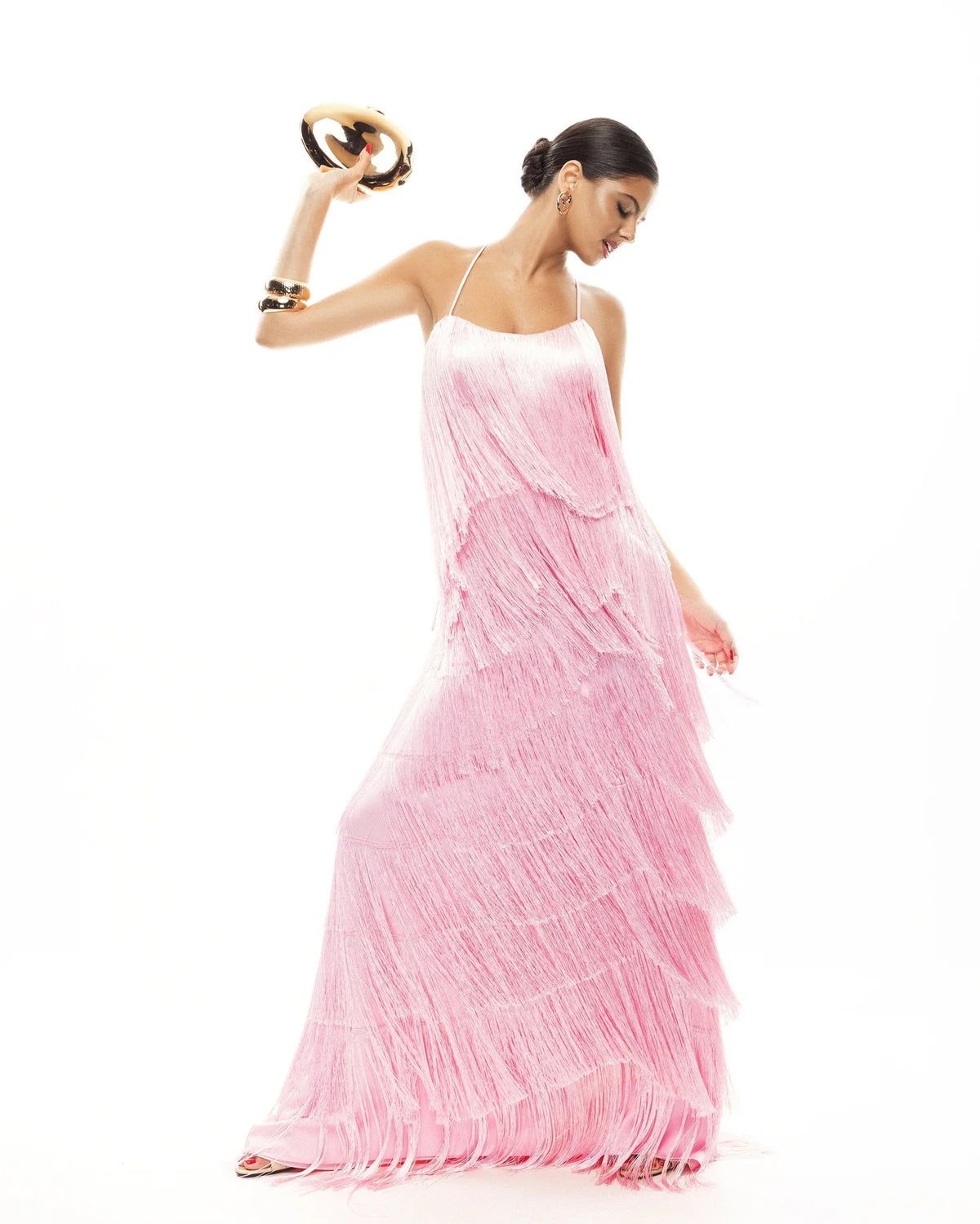 Noir Fringe Gown