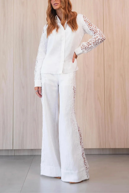 Elodie | White Lace Co-Ord Set