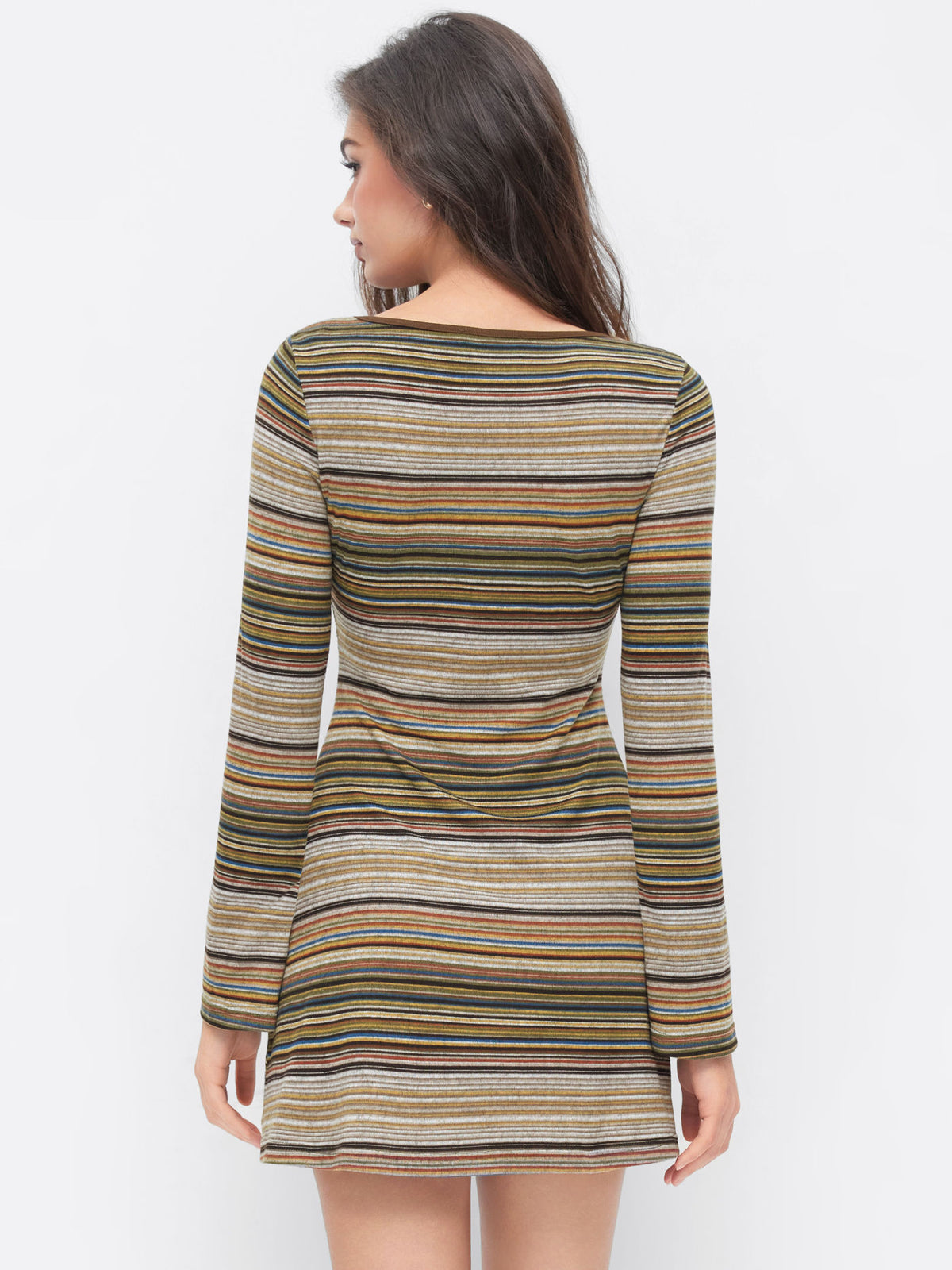 Amara | Striped Bell Sleeve Mini Dress