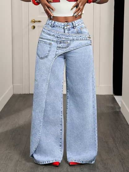 Faux | Wide Leg Denim Jeans
