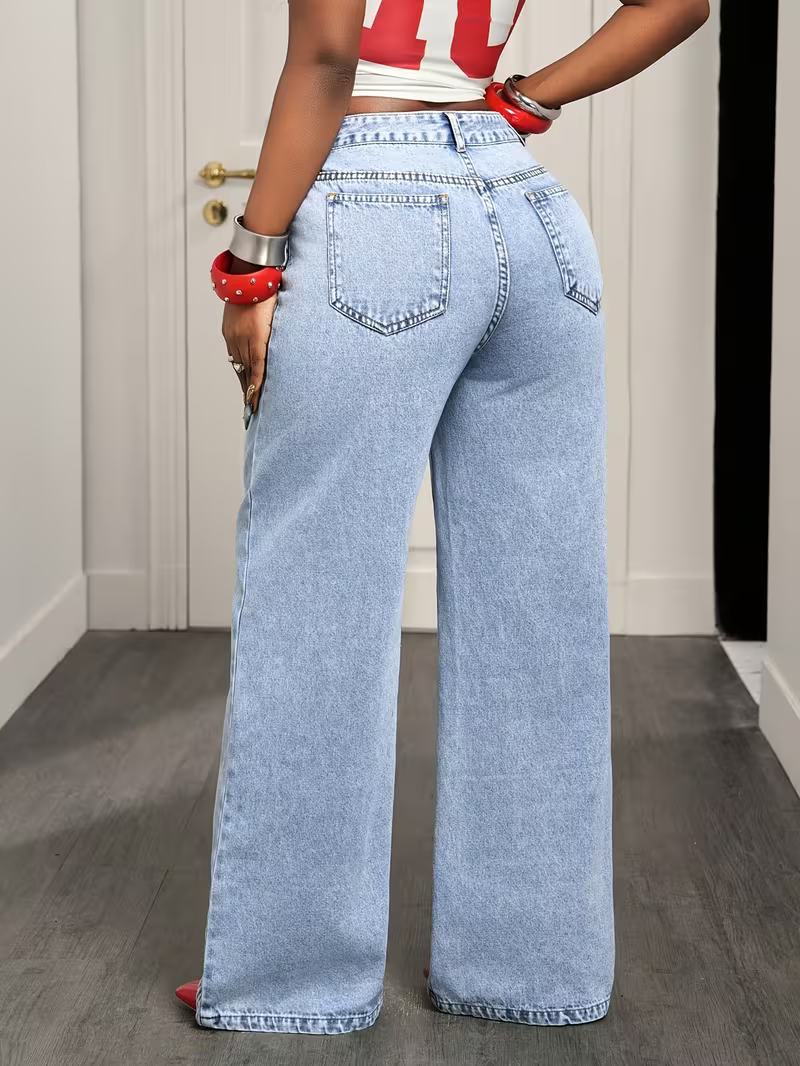 Faux | Wide Leg Denim Jeans