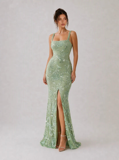 Kalista | Beaded Mesh Maxi Dress