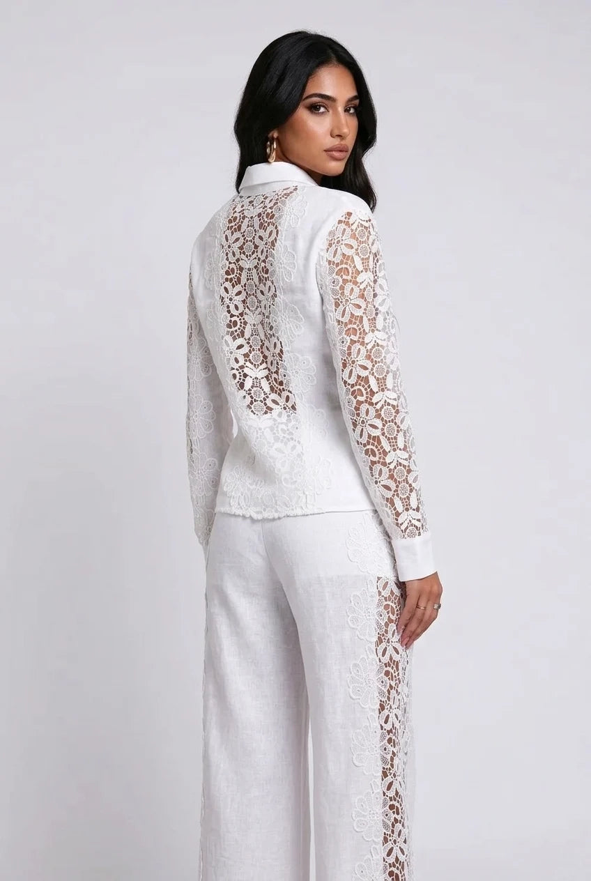 Elodie | White Lace Co-Ord Set