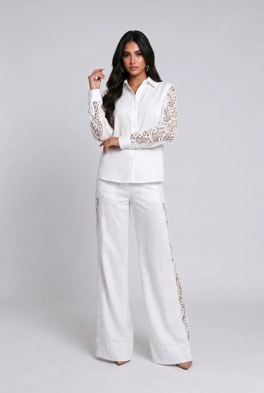 Elodie | White Lace Co-Ord Set