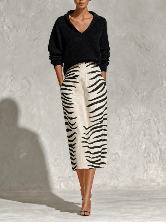Zebra Knit Two-Piece Set