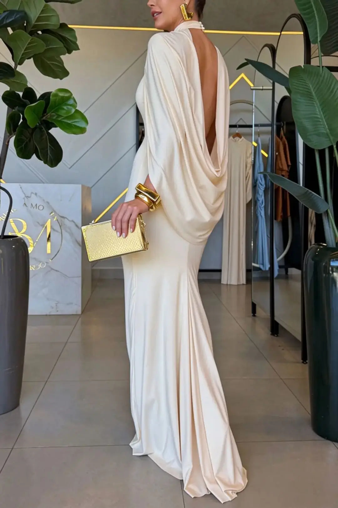 Seraphina | Draped Back Evening Dress