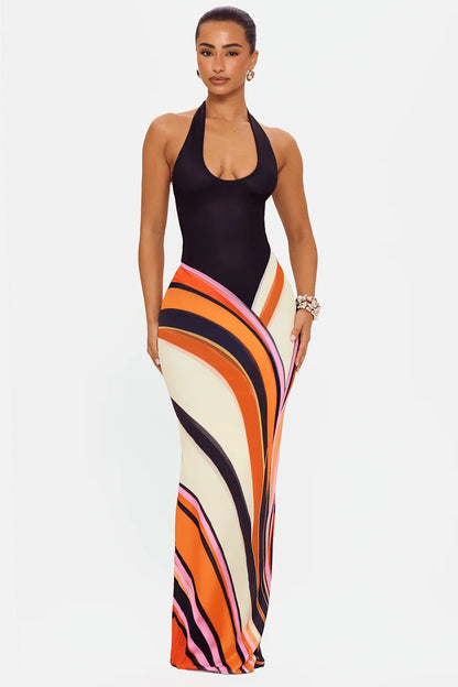 Isola | Swirl Maxi Dress