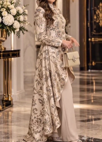 Isenrae | Floral Top and Wide Leg Pants Set